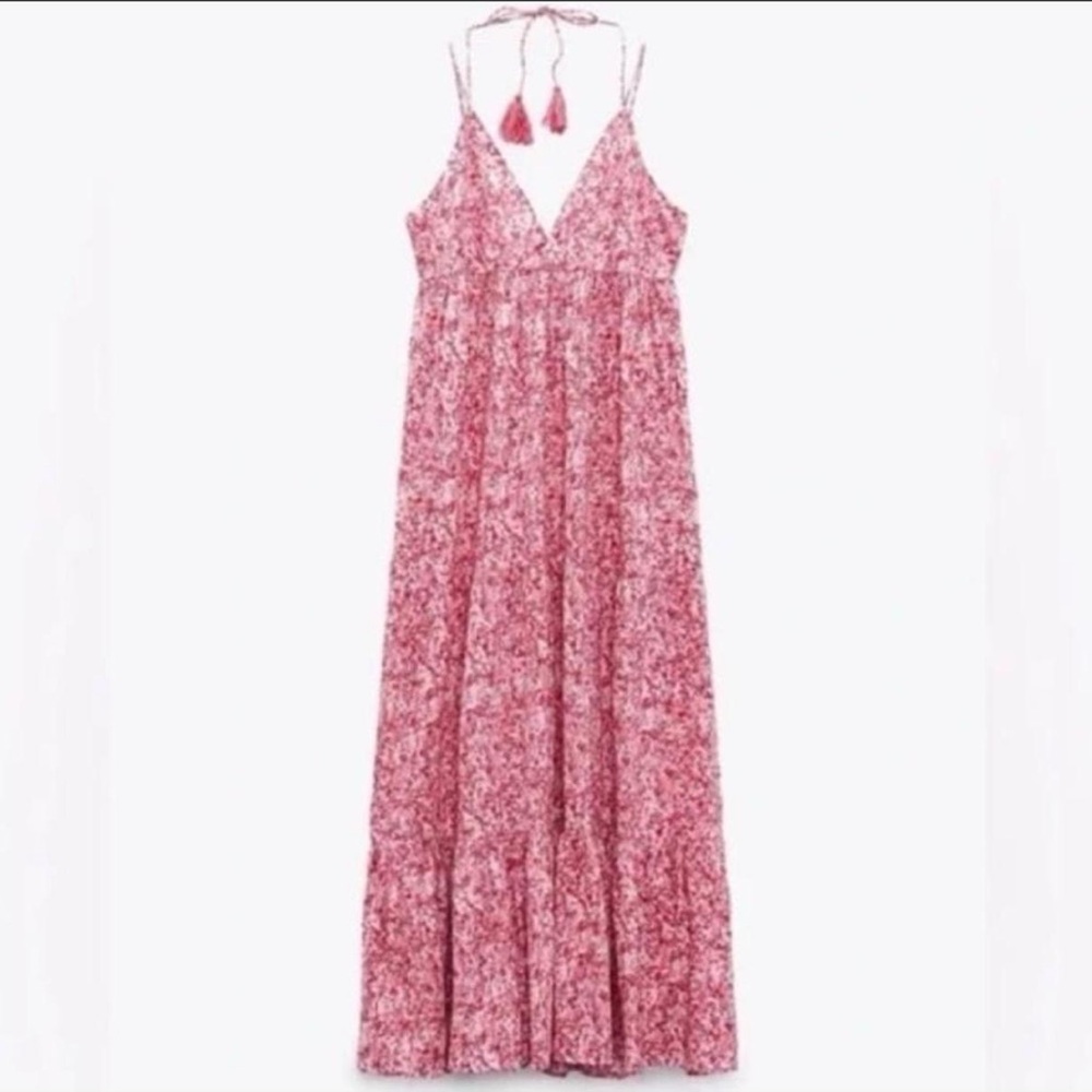 Zara Pink Floral Maxi Dress